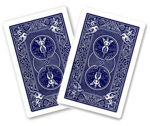 5 cartes Bicycle Magic double dos bleu