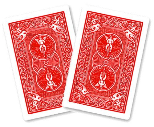 5 cartes Bicycle Magic double dos rouge