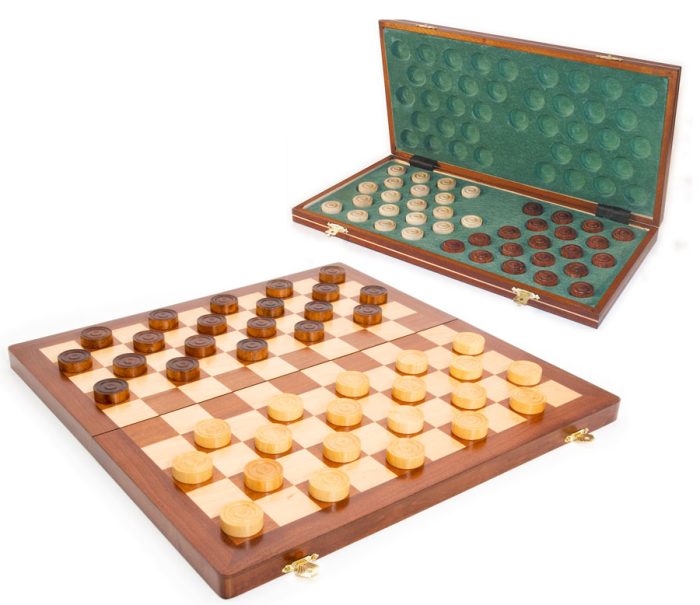 Coffret dames marquèterie teinte acajou 40cm