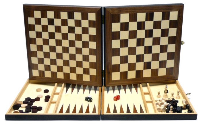 Coffret Échecs-Dames-Backgammon