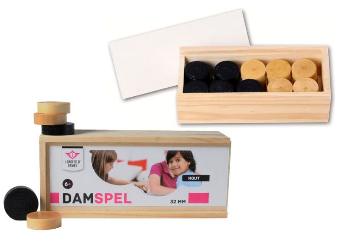 Pions de dames 32mm (2x20) boîte bois