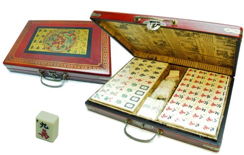 Grand Mahjong tuiles résine XL, coffret style ancien