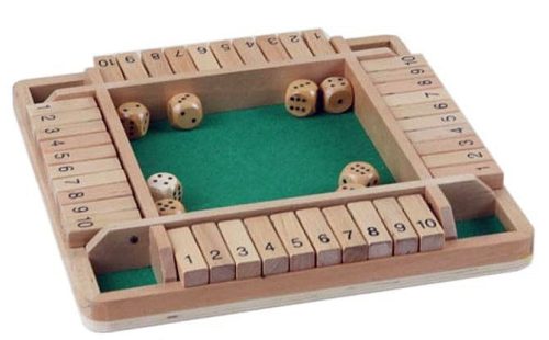 Shut the Box 4 tableaux 10 clapets (Jeu de Trac)