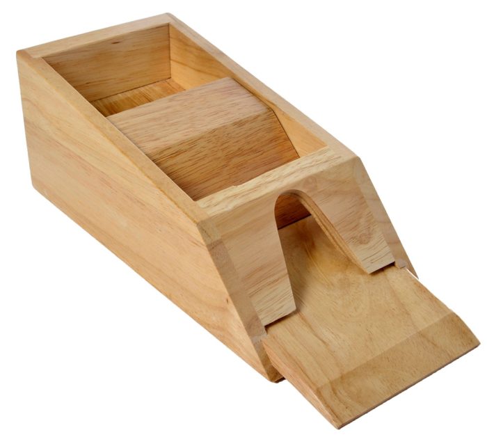 Sabot Blackjack/Baccarat en bois naturel 4 jeux