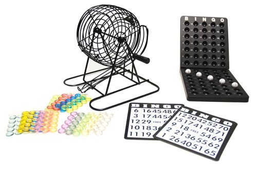 Bingo / Loto Moulin métal 20cm 75 boules + plateau