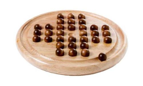 Solitaire 22cm en bois naturel (33 billes en bois)