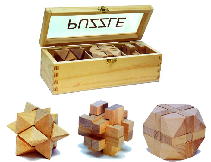 3 casses têtes en boîte bois