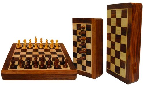 Echecs magnétique pliable 30cm marqueté