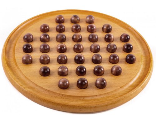 Solitaire hêtre billes bois 29cm (37 billes)