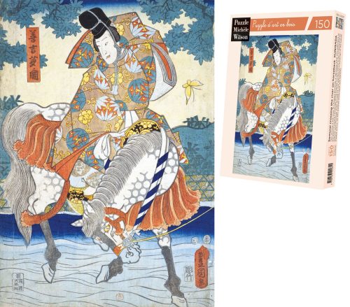 Samouraï traversant la rivière - Kunisada - puzzle Michèle Wilson 150 pièces