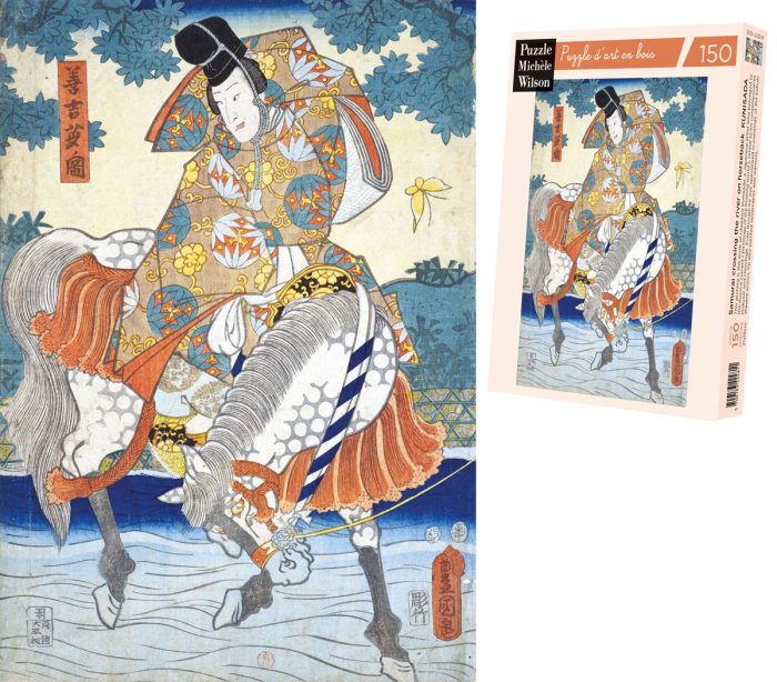 Samouraï traversant la rivière - Kunisada - puzzle Michèle Wilson 150 pièces