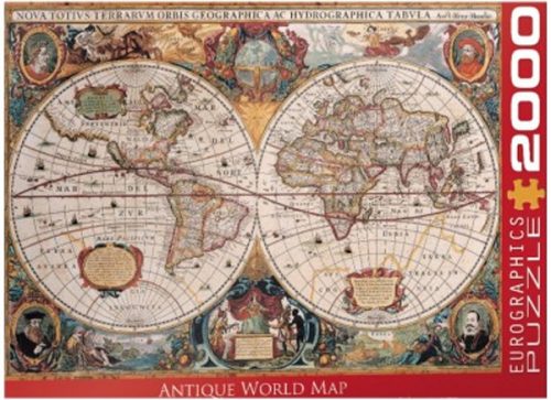 2000 Pièces Antique world map