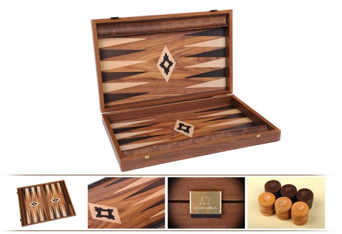 Backgammon aspect noyer 45cm