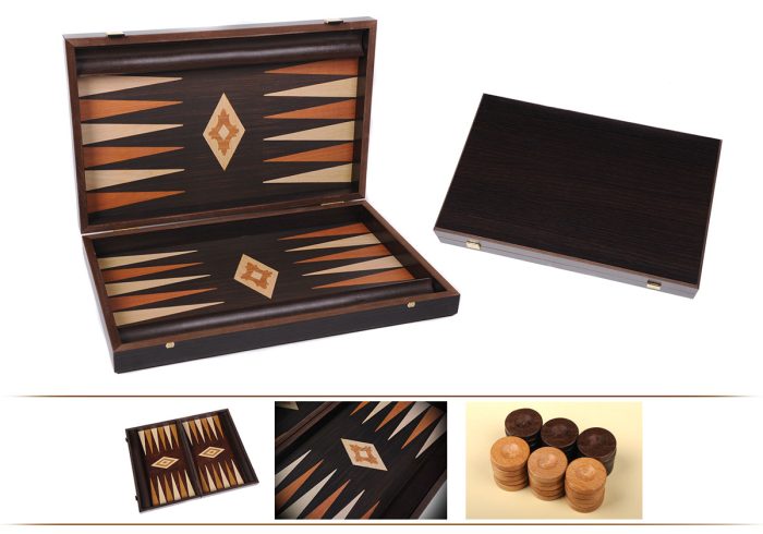 Backgammon aspect wengé 60cm