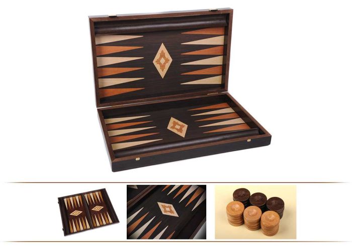 Backgammon aspect wengé 45cm