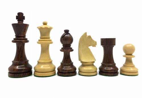 Pièces échecs 76mm CLASSIC buis/Sheesham (boîte bois)