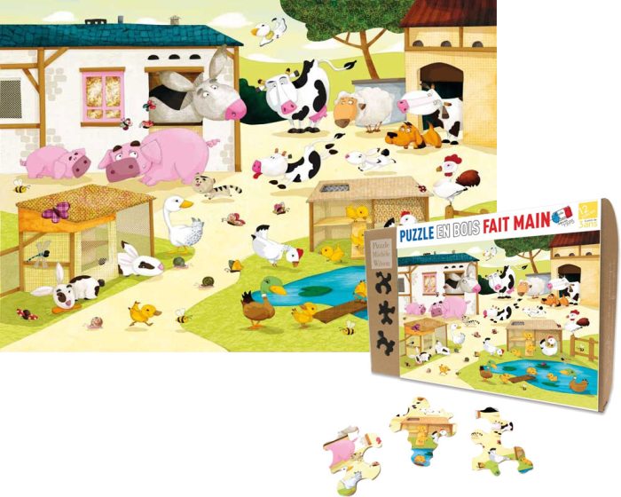 La Ferme Huette - puzzle Michèle Wilson 12 pièces BOITE KRAFT
