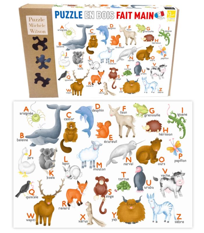 L'Alphabet des Animaux - puzzle Michèle Wilson 12 pièces