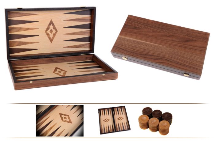 Backgammon aspect chêne 50cm