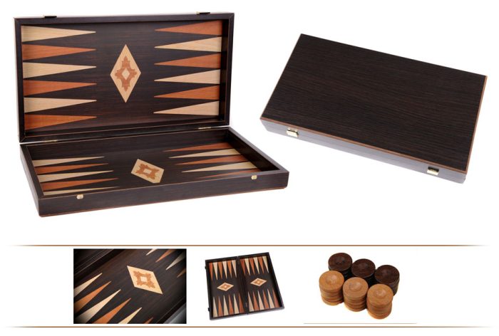 Backgammon aspect wengé 50cm