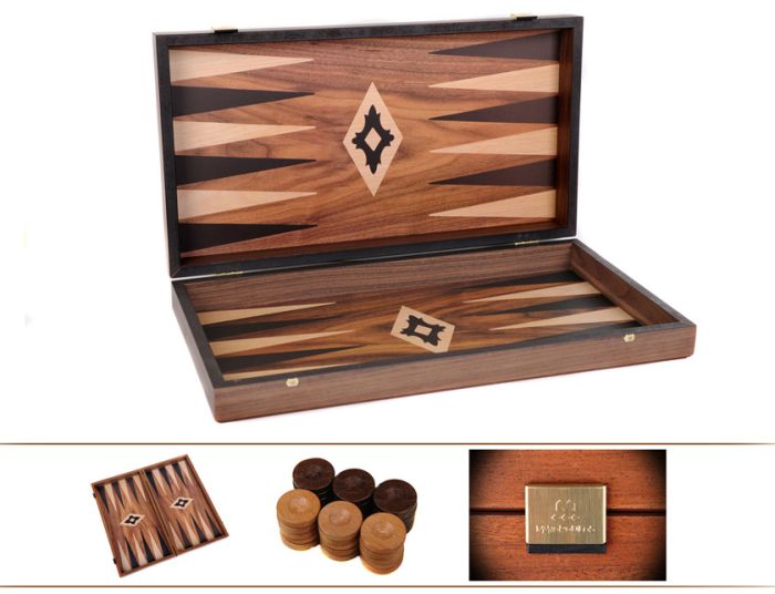 Backgammon aspect noyer 39cm