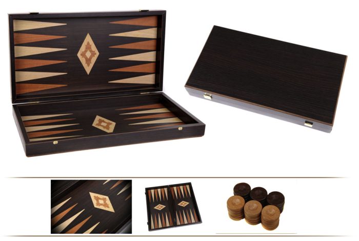 Backgammon aspect wengé 39cm