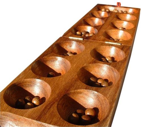 Awale rectangulaire, billes en bois