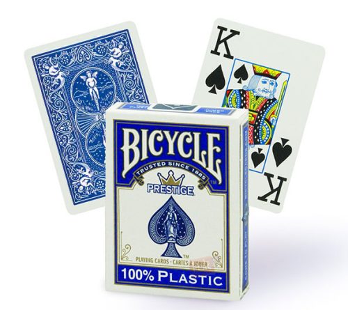 Cartes Bicycle PRESTIGE 100% plastic Jumbo bleu