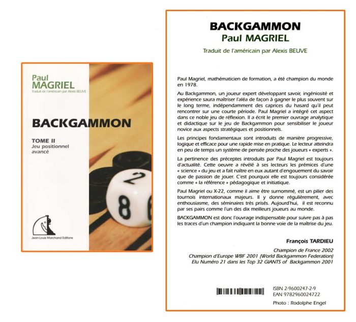 Magriel - Backgammon tome 2 : Jeu positionnel avancé