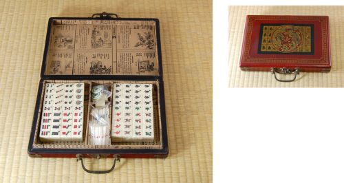 Mahjong tuiles résine, coffret style ancien