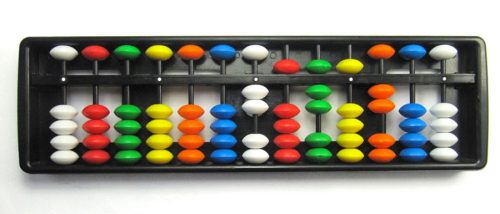 Soroban (boulier japonais) 13 tiges multicolore (5+1)