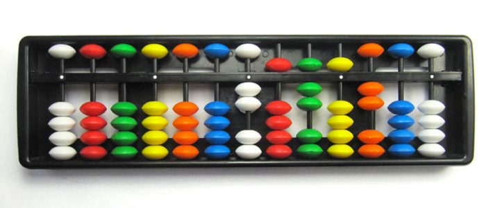 Soroban (boulier japonais) 13 tiges multicolore (5+1)