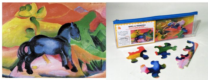 Cheval bleu - Franz Marc - puzzle Michèle Wilson 12 pièces (Boîte Kraft)